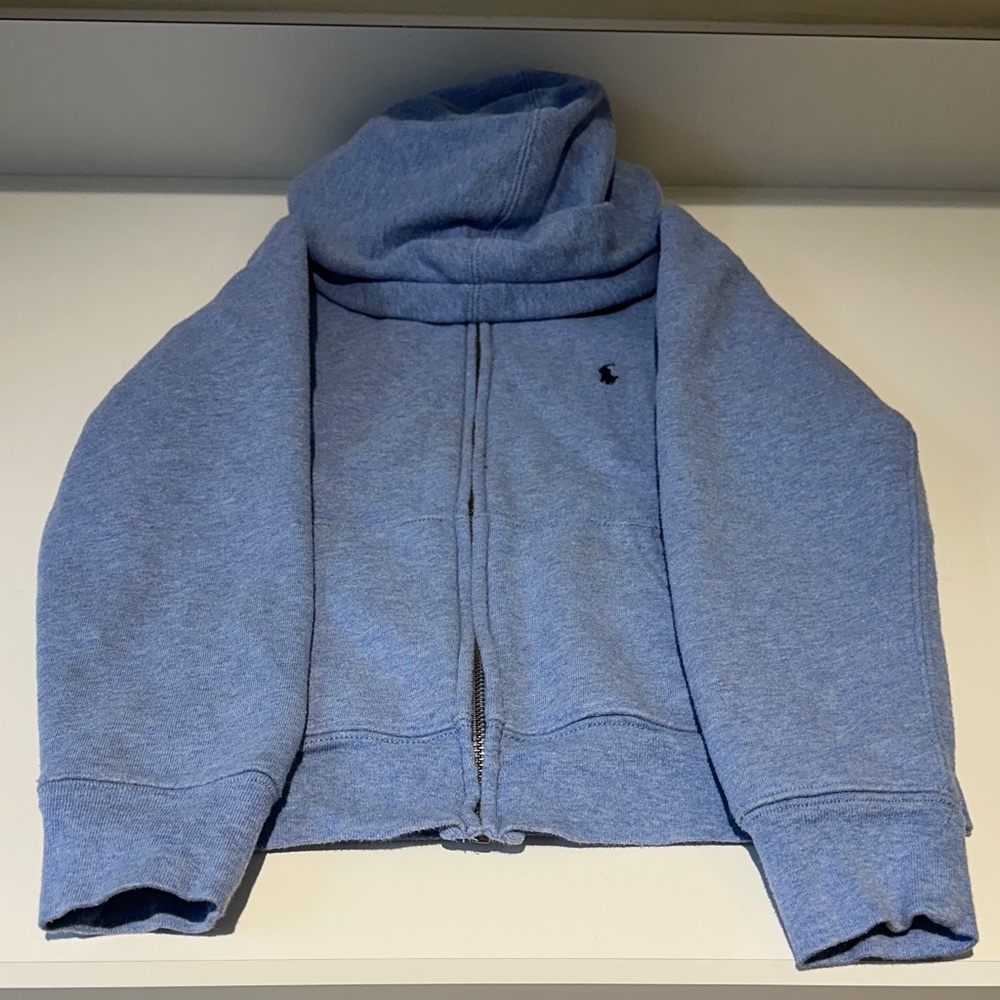 Kids POLO heather blue Zip-Up Hoodie